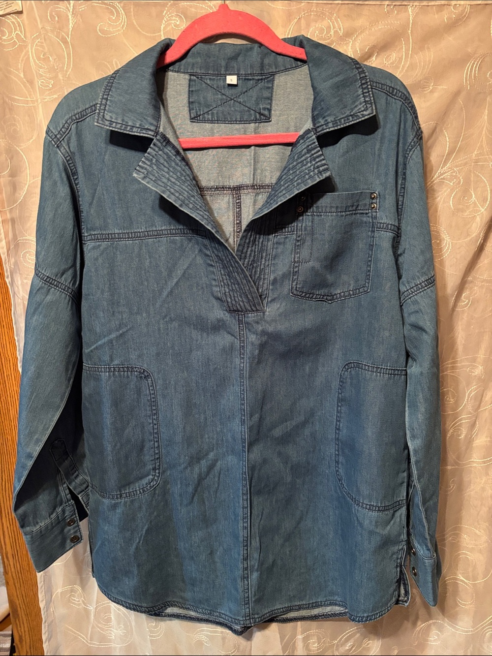 Women's Denim Utility Jacket - Blue Top